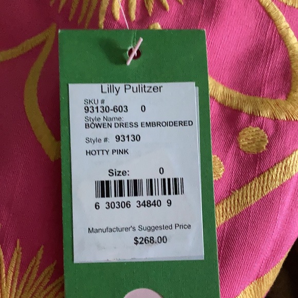 NWT Lilly Pulitzer Bowen Dress Hotty Pink Size 0 - Picture 7 of 14